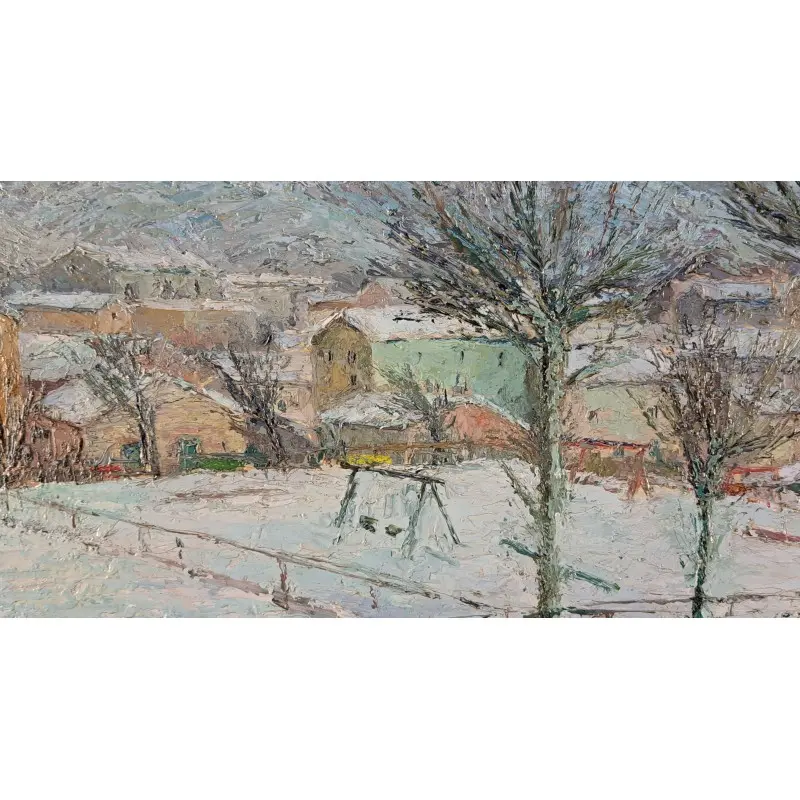 Vicenç Miralles Gacia (1912-1993). Óleo sobre tabla. Paisaje nevado, Arte y Pintura · vista 8/12