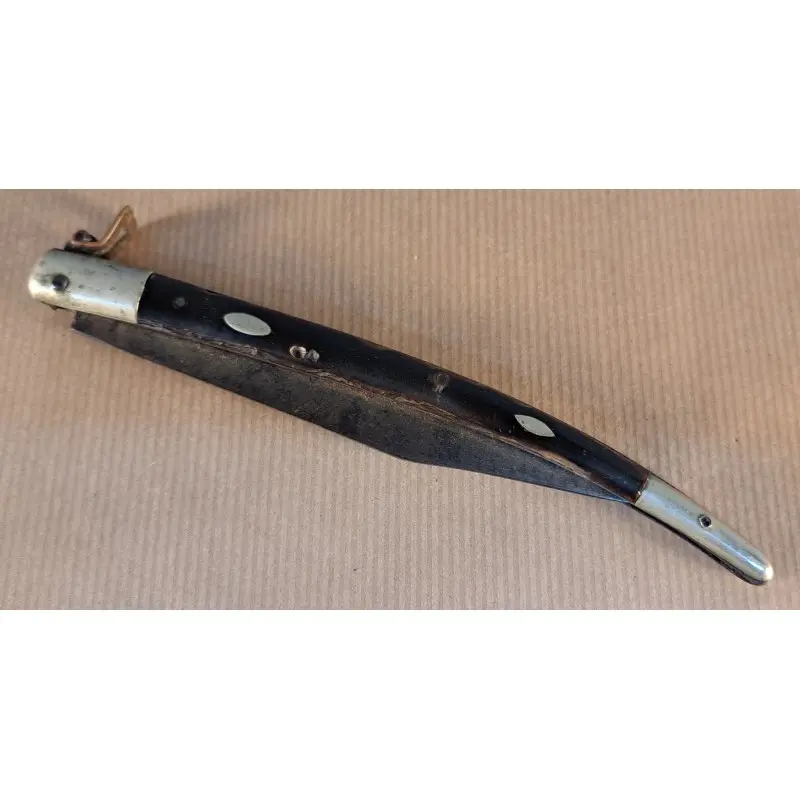 Navaja española siglo XIX de asta y acero, gran tamaño, 27,5 cm abierta, Siglo XIX · vista 2/8
