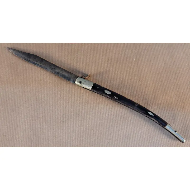 Navaja española siglo XIX de asta y acero, gran tamaño, 27,5 cm abierta, Siglo XIX · vista 3/8
