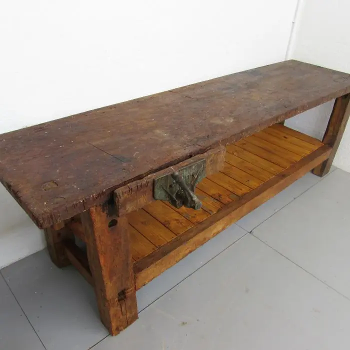 Mesa de carpintero antigua restaurada, Armarios y Vitrinas · vista 3/3