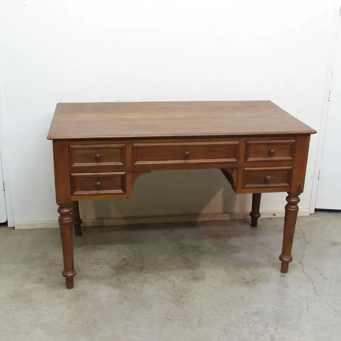 Mesa escritorio antigua restaurada, Cómodas y Escritorios